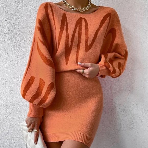 . Sweaters - Orange Womens Batwing Sweater